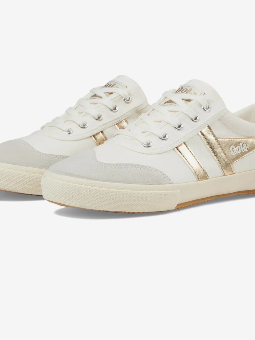 Gola Cream and Gold Low-Top Sneakers